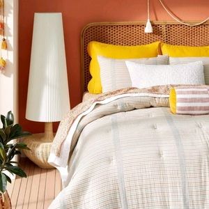 OPALHOUSE x JUNGALOW 2pc Yarn Dyed Gauze Stripe duvet & Pillow Sham Set